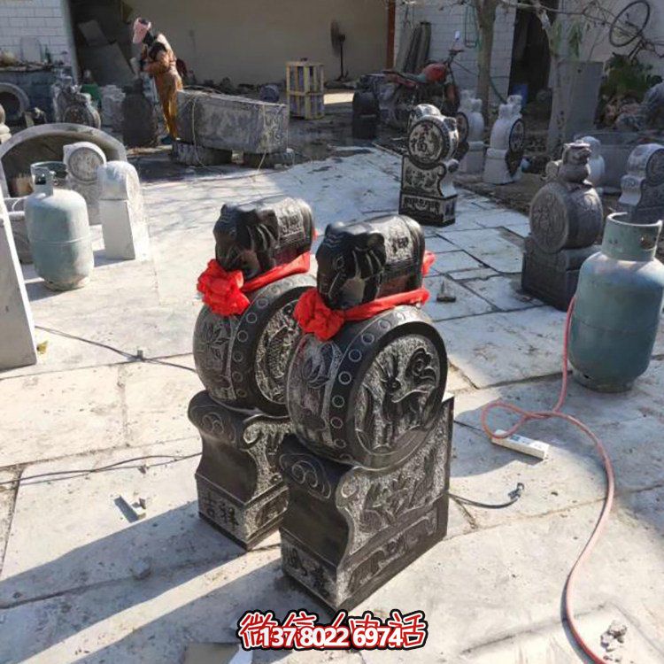 精美大理石仿古舊門(mén)墩雕塑，打造完美中式庭院
