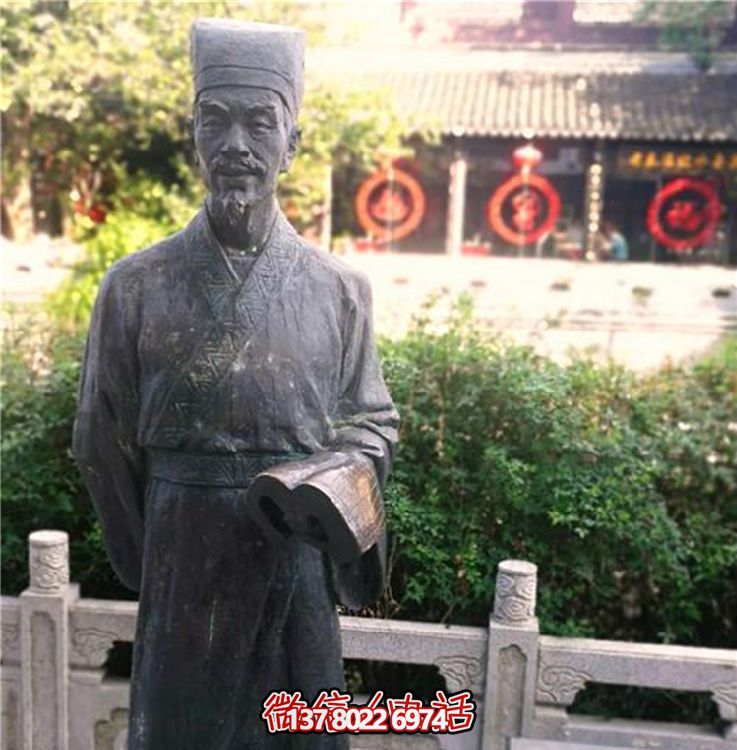 玻璃鋼仿古銅雕塑，為校園景區(qū)增添古代人物風采