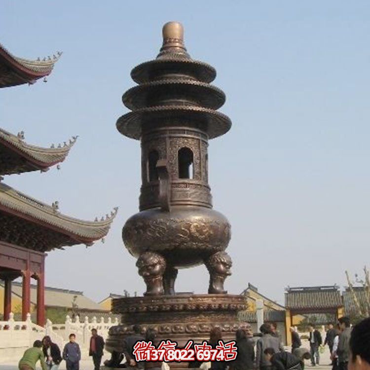 精美鑄銅大型寶蓋香爐，祈福燒香進(jìn)寶