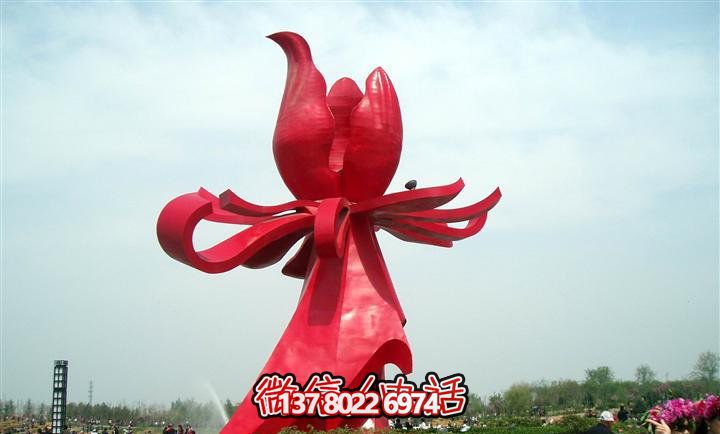 大型紅色不銹鋼雕塑紫荊花，給你的廣場(chǎng)帶來美景