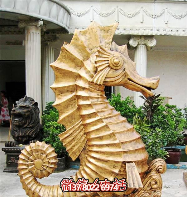 海馬玻璃鋼雕塑，創(chuàng)意林里擺放裝飾