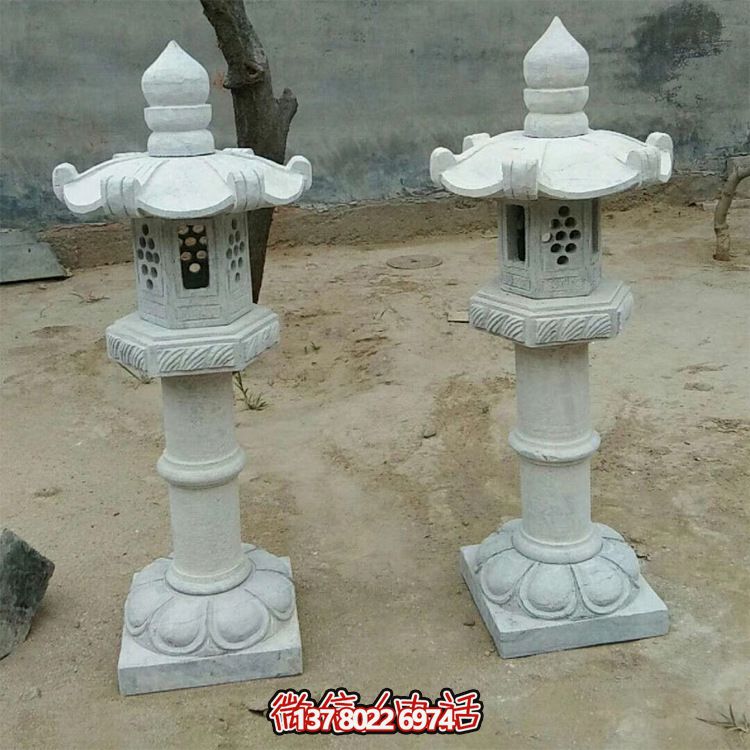 太陽(yáng)能仿古中式大理石石燈，點(diǎn)亮你的花園