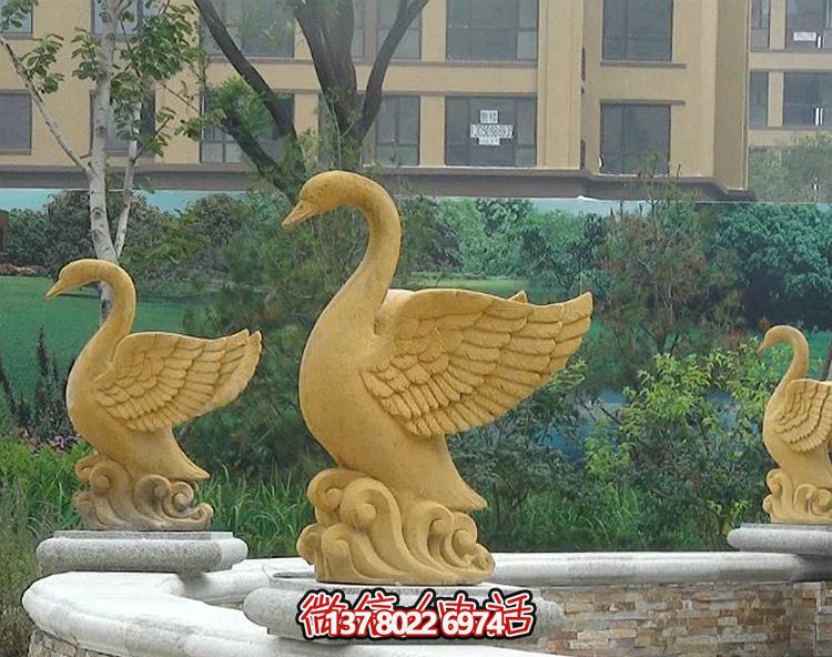 精美天鵝雕塑，唯美別墅景觀裝飾