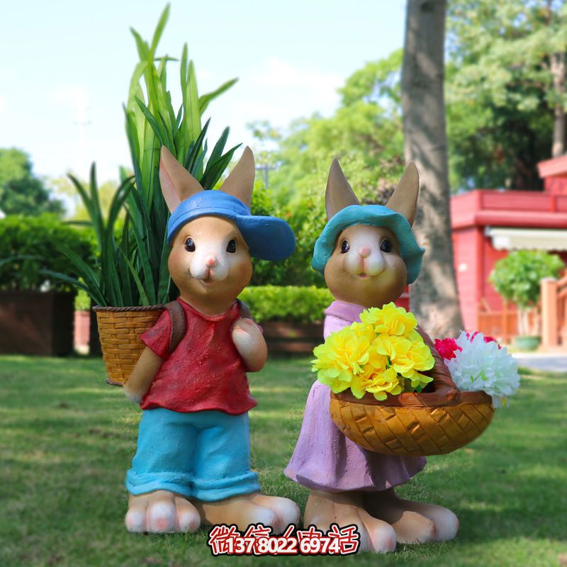 玻璃鋼兔子雕塑，只有可愛而不失大氣！