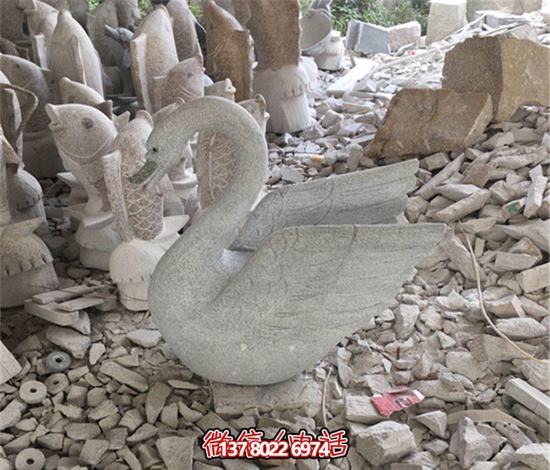 大理石創(chuàng)意天鵝雕塑，美麗大理景區(qū)的精品藝術(shù)品