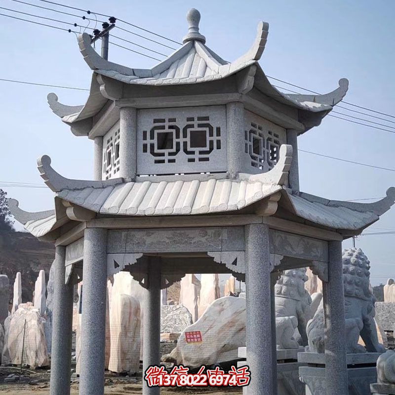 雙層仿古建涼亭，裝點(diǎn)花園、廣場(chǎng)，增添雕塑藝術(shù)氣息