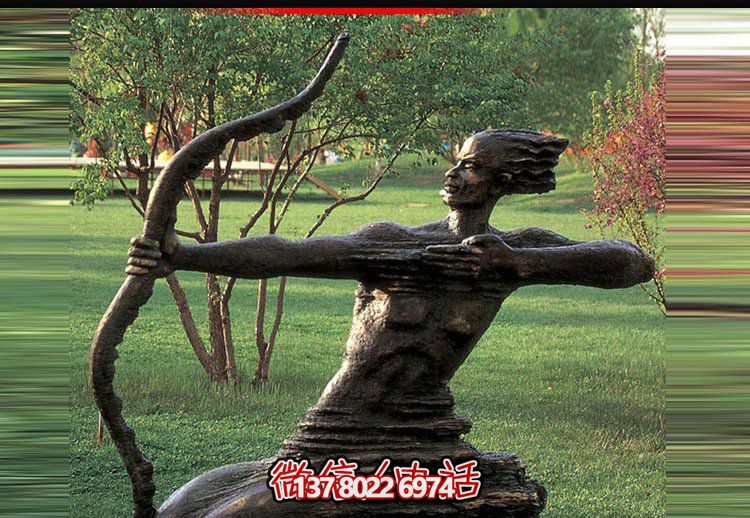 后羿射日雕塑，漆金鑄銅園林景區(qū)裝置