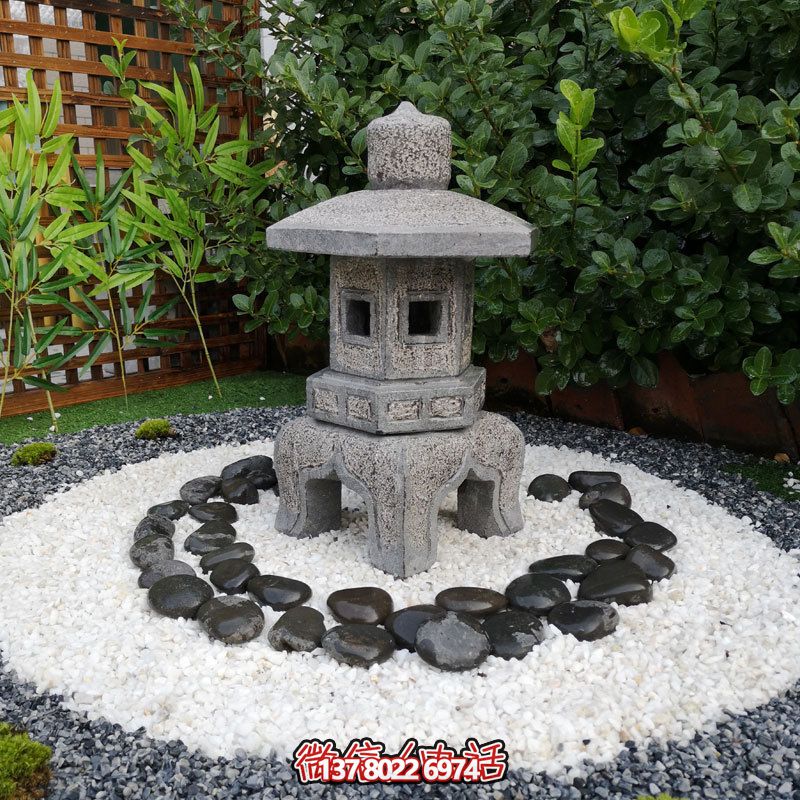 日式戶外石雕石燈，傳承精致大理石園林雕塑