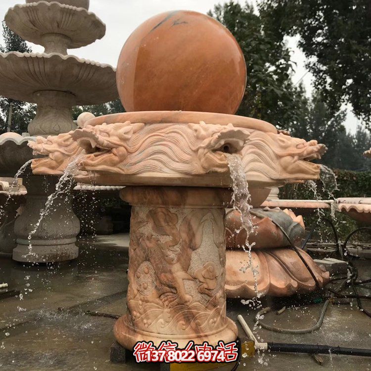 天然紅木雕刻龍頭風水球，企業(yè)禮品貼心挑選