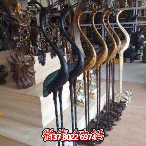 精美銅雕擺件，裝飾園林景區(qū)的丹頂鶴雕塑