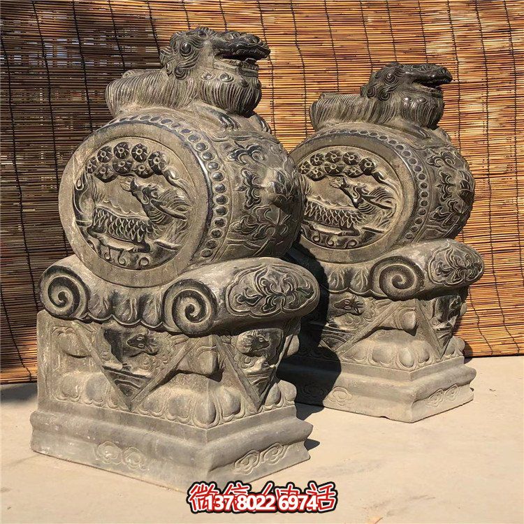 仿古石門墩，精致唯美
