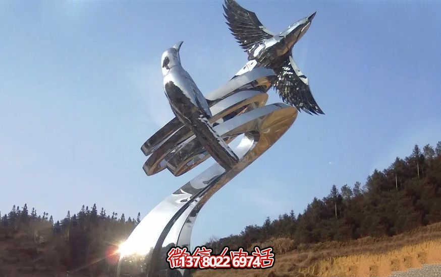 不銹鋼和平鴿雕塑，營造和諧的園林景觀