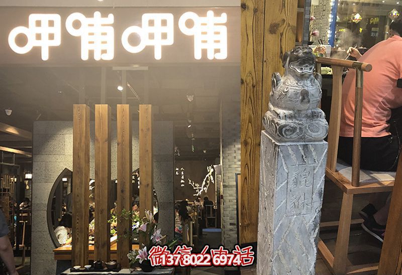 馬柱雕塑，為飯店室內(nèi)裝飾添彩