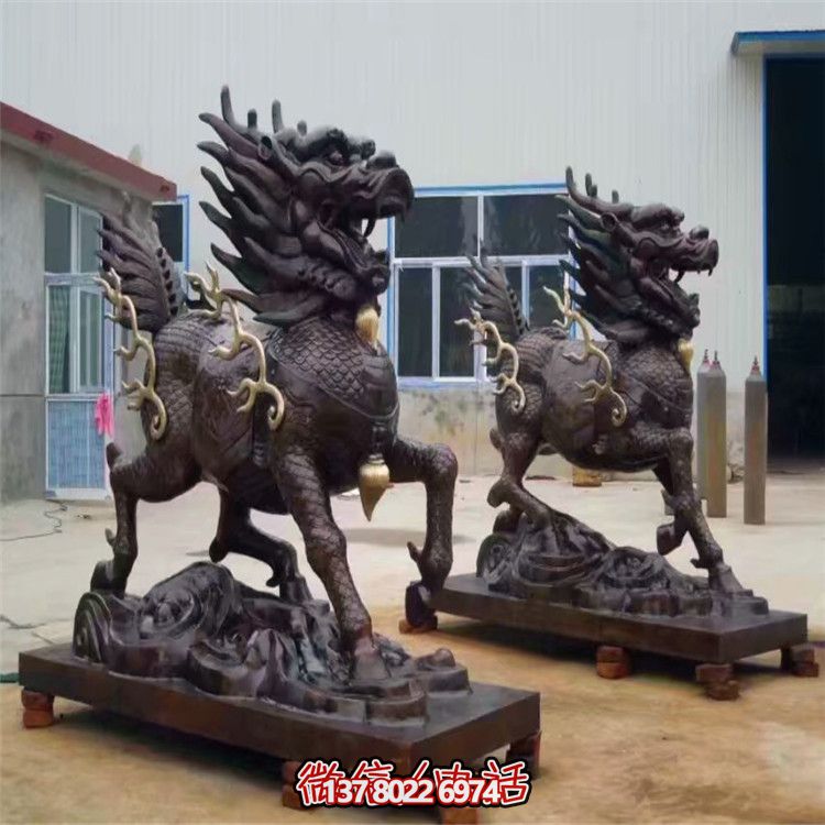 山水之藝，大型銅雕麒麟神雕塑