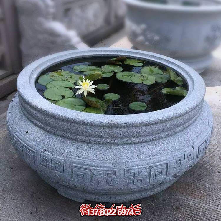 仿古大理石石雕魚缸，用藝術(shù)裝點你的生活