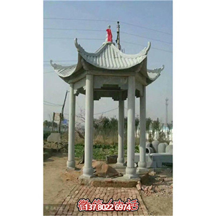 精美雕刻石頭涼亭，享受乘涼休息的樂趣