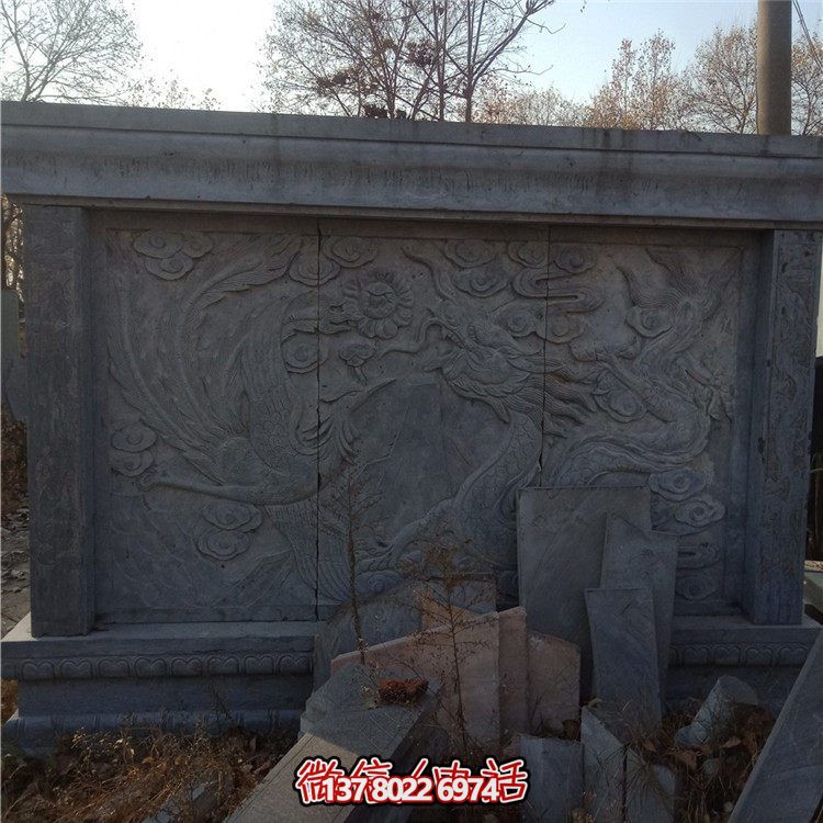 經(jīng)典中式庭院，清新山水浮雕照壁