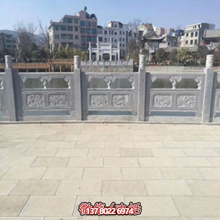 精美大理石雕塑欄桿，裝點(diǎn)戶外園林景觀
