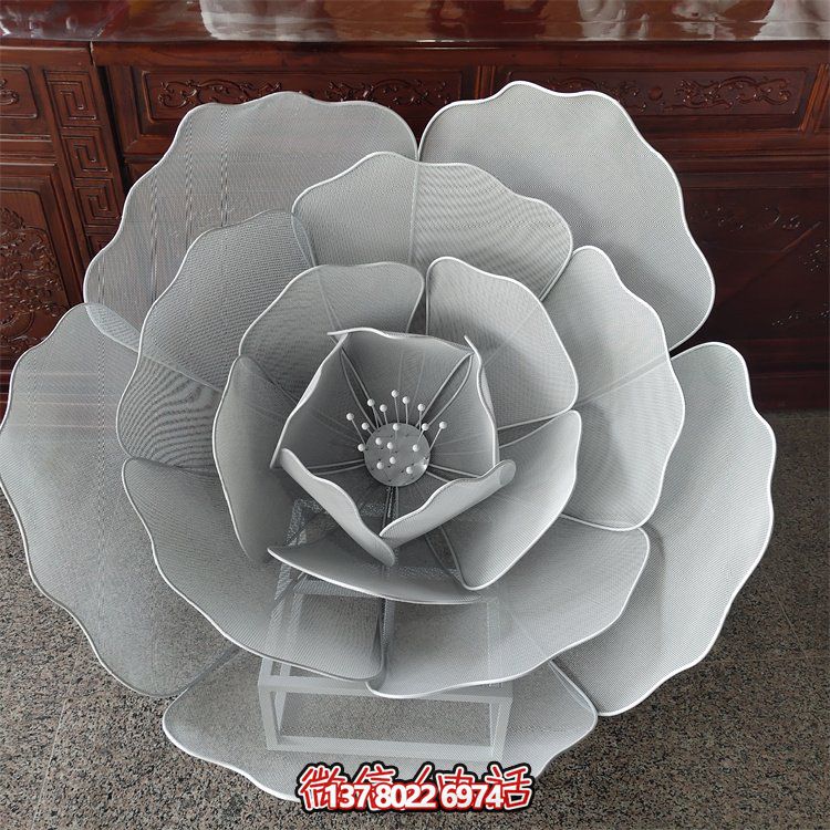 不銹鋼鏤空戶外蓮花雕塑，更美的園林景觀
