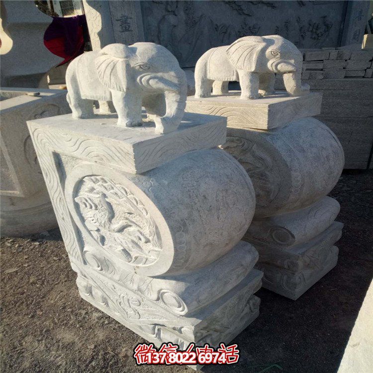 大理石石雕抱鼓，為您的園林庭院門口點(diǎn)綴美觀