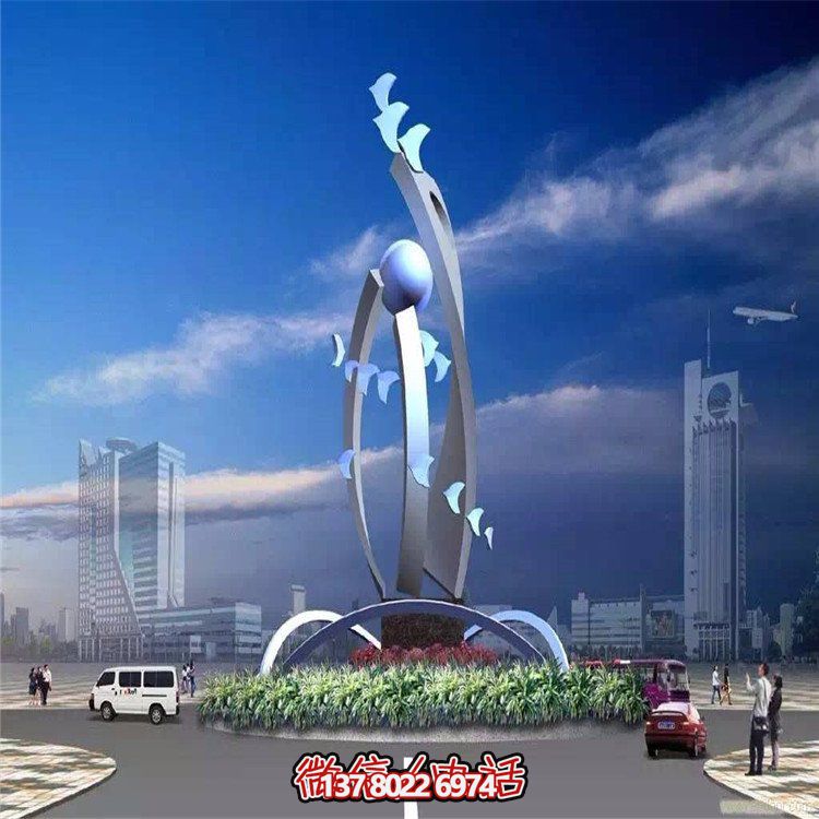 大型不銹鋼抽象藝術(shù)飛翔雕塑，豐富景觀廣場