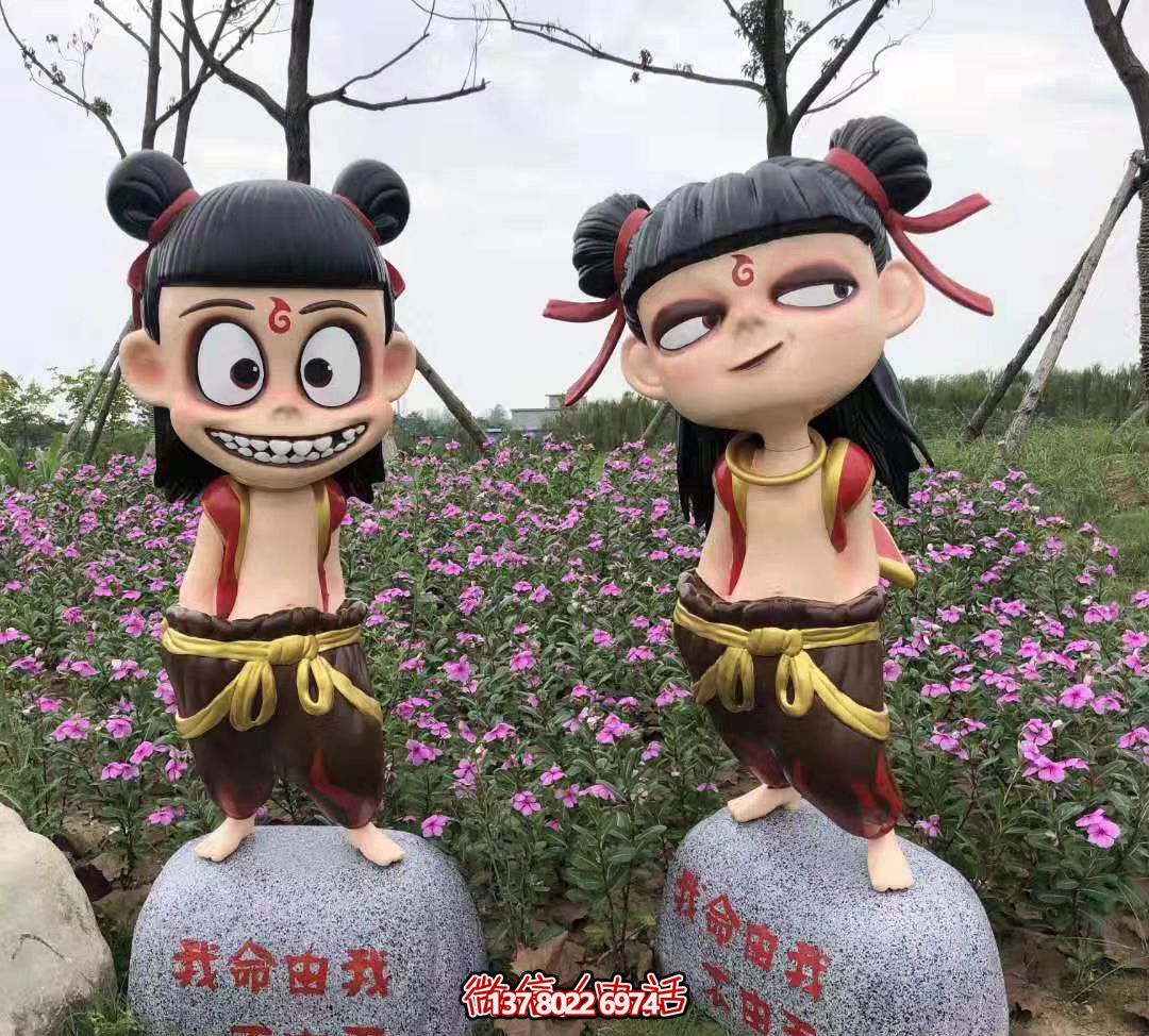 哪吒彩繪玻璃鋼雕塑，為公園廣場帶來獨特藝術(shù)氛圍