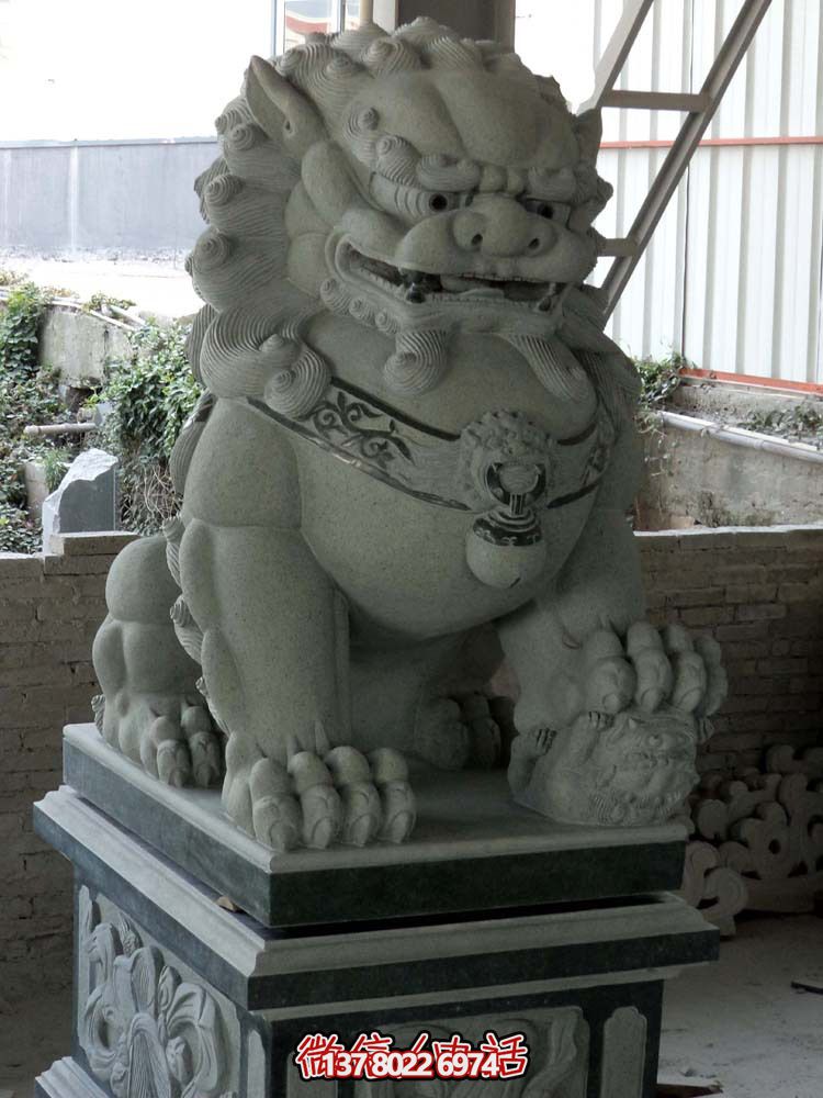 仿真大理石獅子雕塑，裝飾別墅大型法院