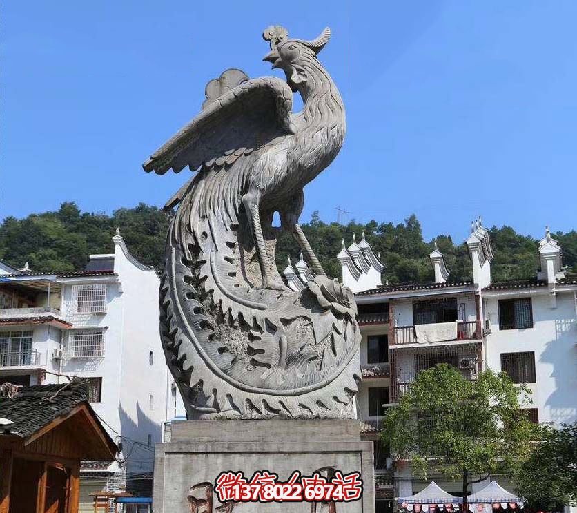 鳳凰雕塑，給公園帶來靈動之美