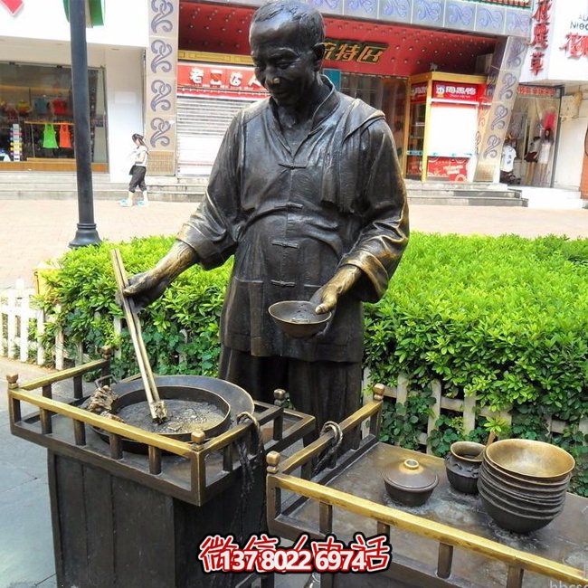 仿銅人物玻璃鋼小吃，給你無與倫比的景區(qū)體驗(yàn)