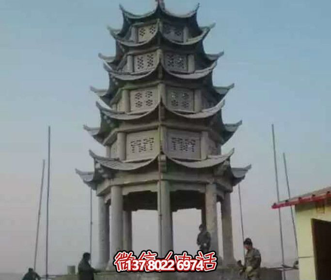 多層青石仿古塔涼亭，為你的寺院增添神秘氣息