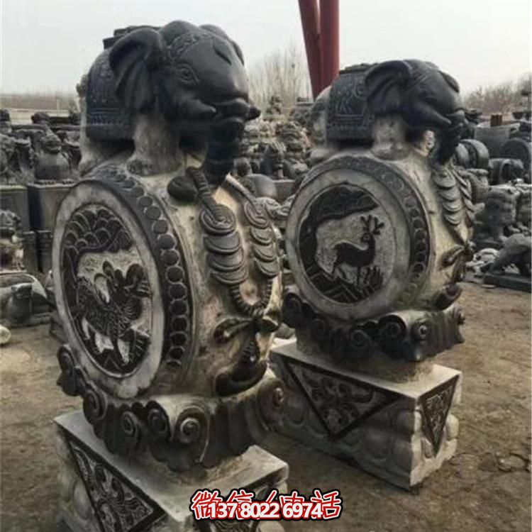 仿古青石大象雕塑，鎮(zhèn)宅安邸