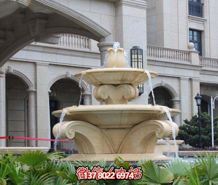 歐式風(fēng)格大理石噴泉雕塑，美化酒店、廣場(chǎng)、景觀