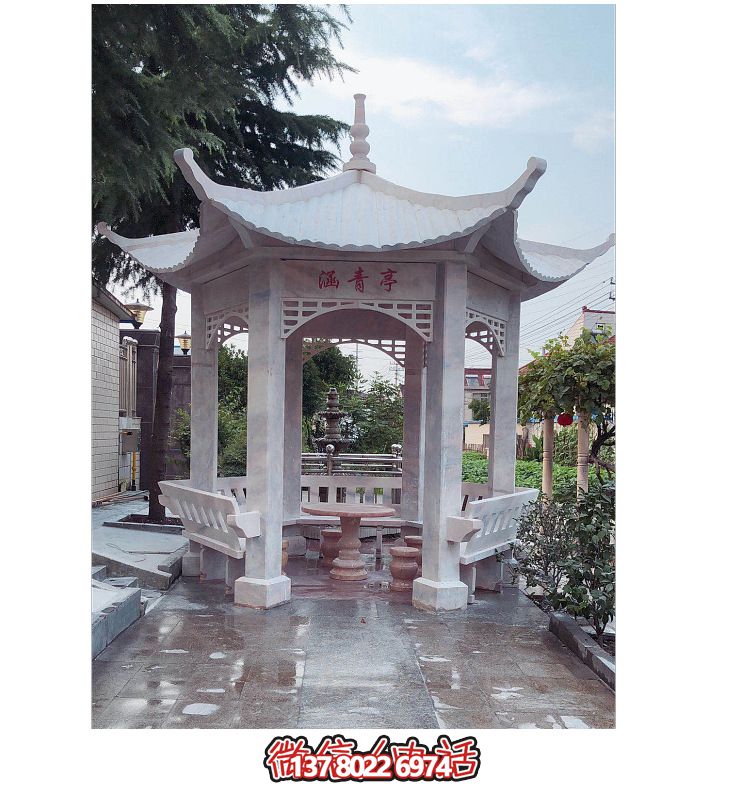 仿古大理石涼亭，美化花園景觀