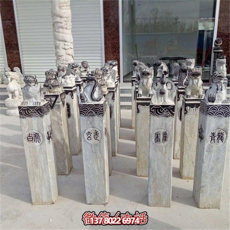 精美大理石雕塑，辟邪鎮(zhèn)宅，拴馬樁大型裝飾