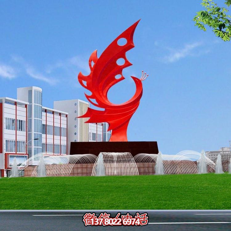 不銹鋼鳳凰標志擺件，凸顯企業(yè)形象