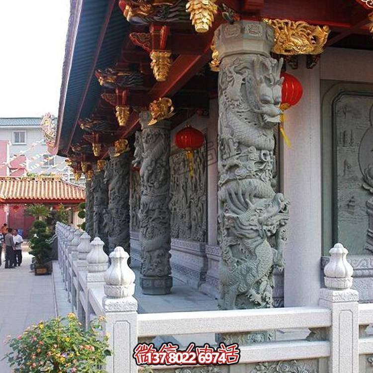 大理石雕刻的龍柱，點(diǎn)綴你家的廣場和寺院