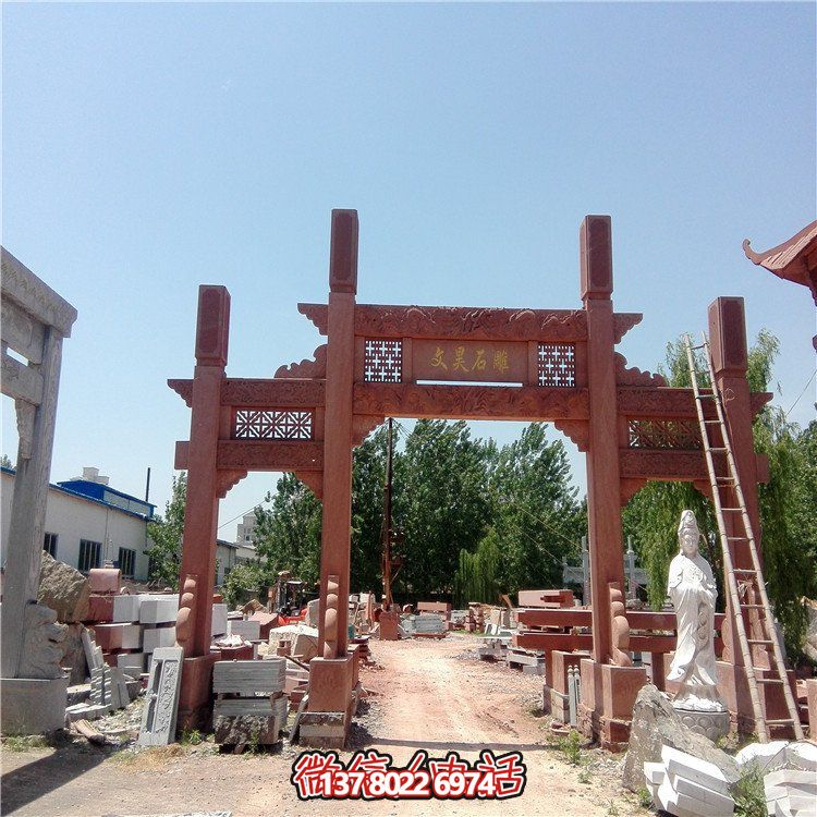 仿古雕塑擺件，青石大理石裝飾門樓牌樓牌坊村口