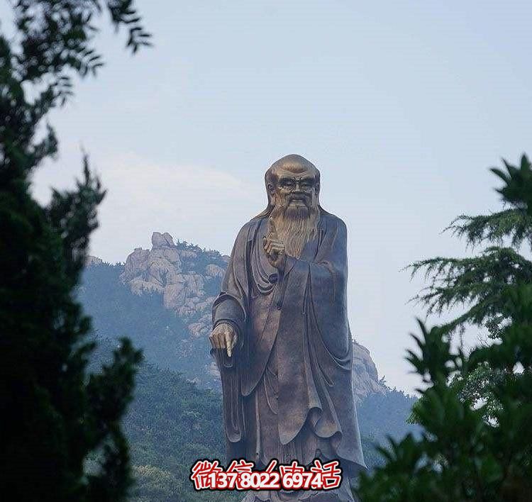 戶外大型鑄銅老子雕像，仿古做舊古代名人擺件