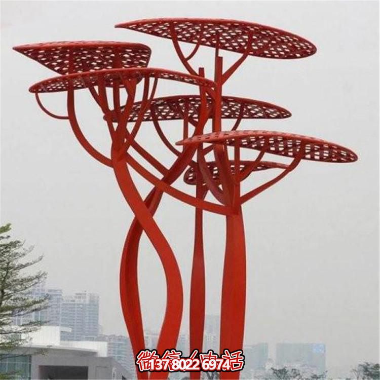 不銹鋼樹，抽象樹形雕塑