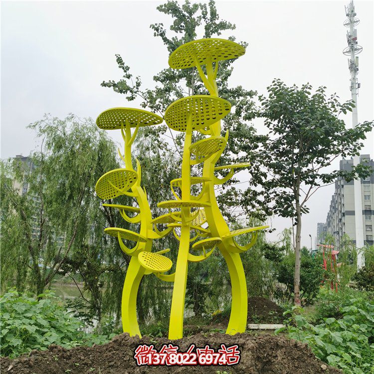 不銹鋼抽象樹，網(wǎng)狀樹葉樹冠